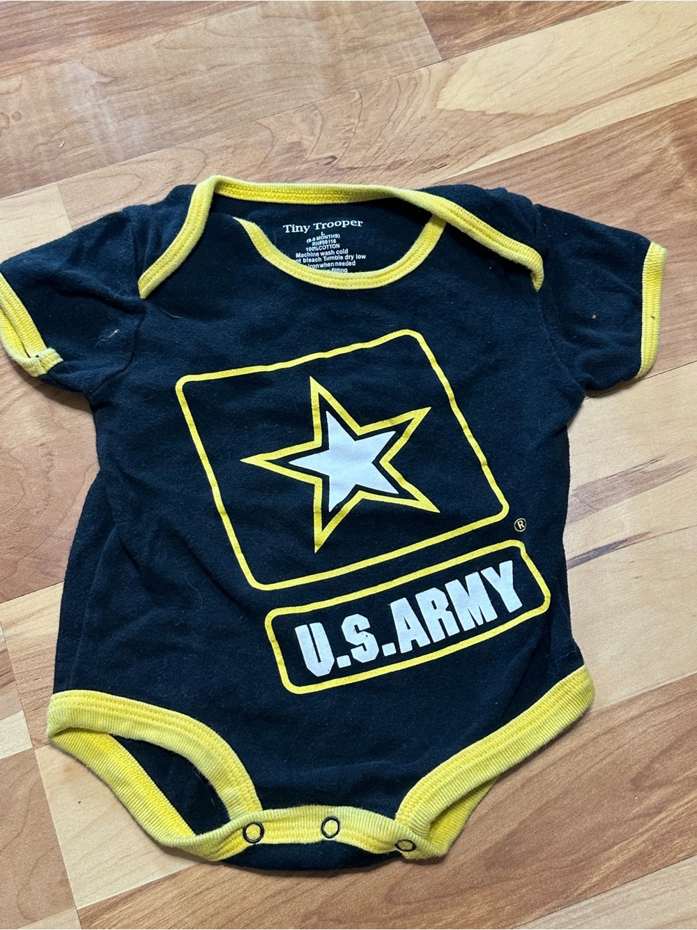 U.S. Army Black & Yellow Baby One-Piece Bodysuit -